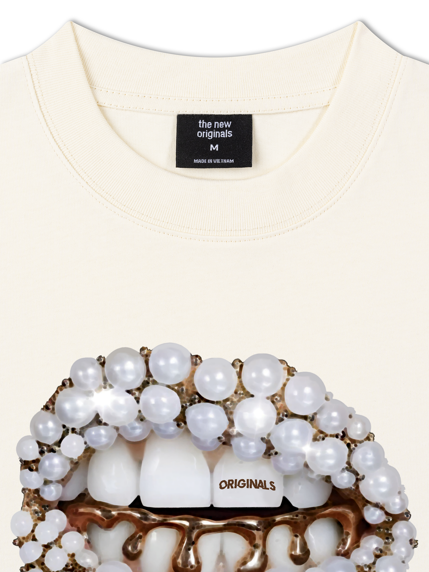Áo Thun Relaxed Fit Art Pearl Lip Black
