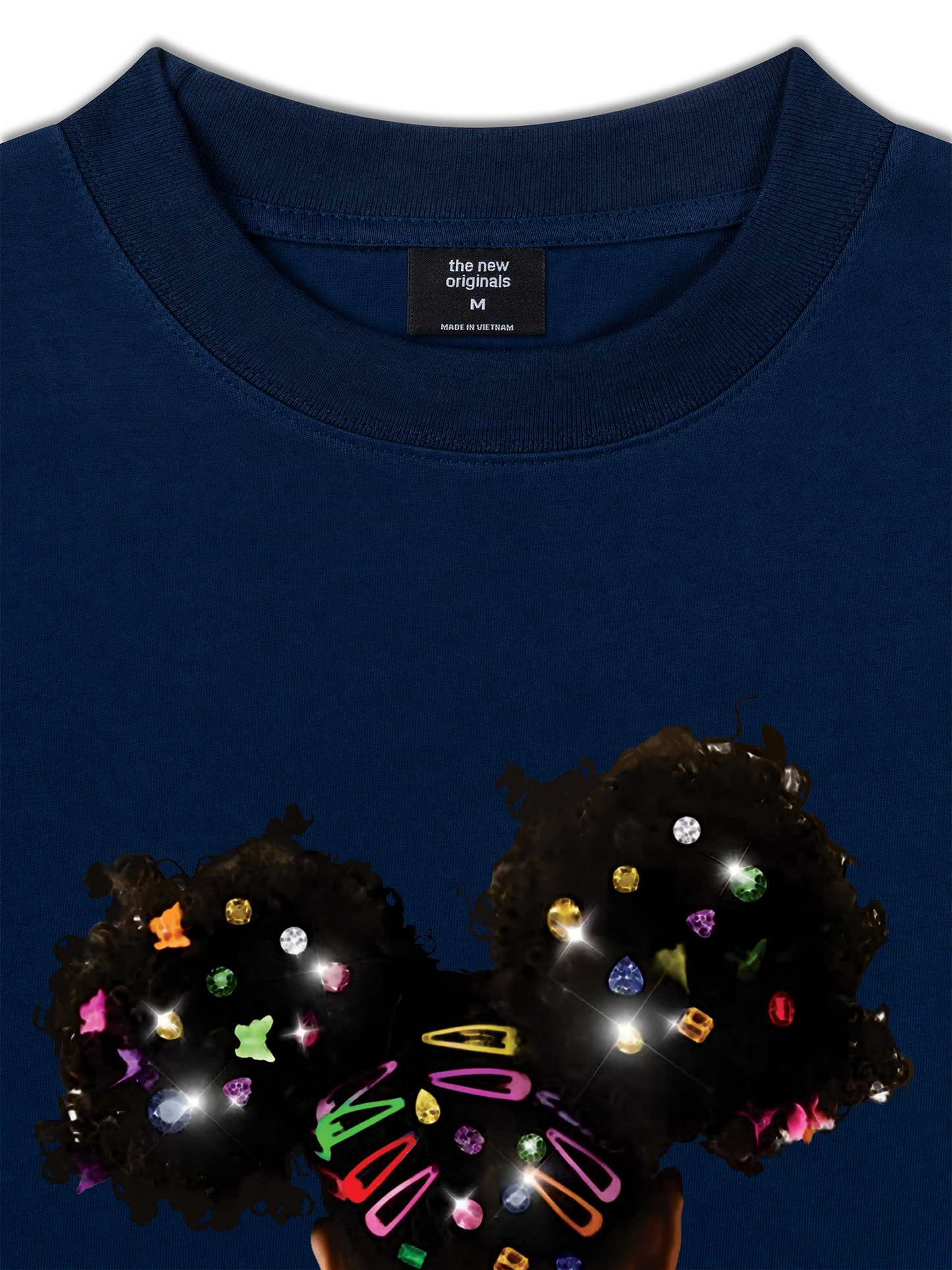 Áo Thun Relaxed Fit Colorful Diamond Hairpin Afro Girl