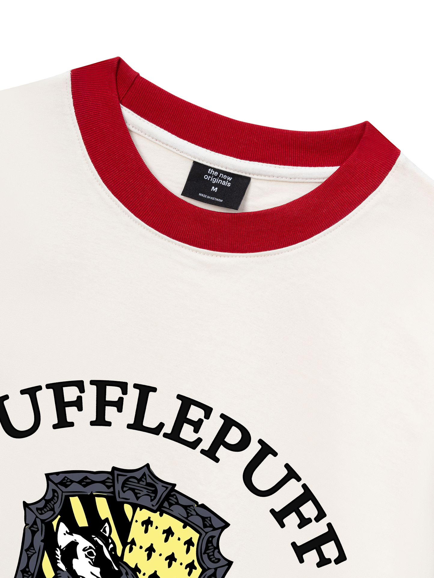Áo Thun Ringer Relaxed Fit Harry Potter Huflepuff Vintage