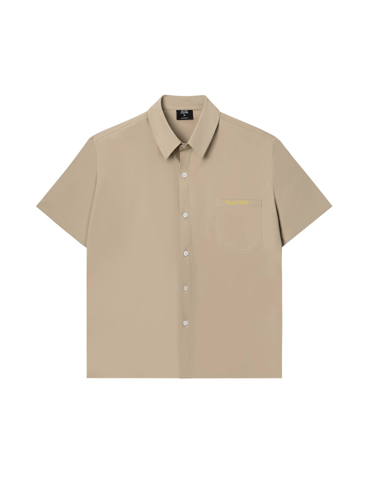 Áo Sơ Mi Kaki Boxy Ngắn Tay Gold Logo