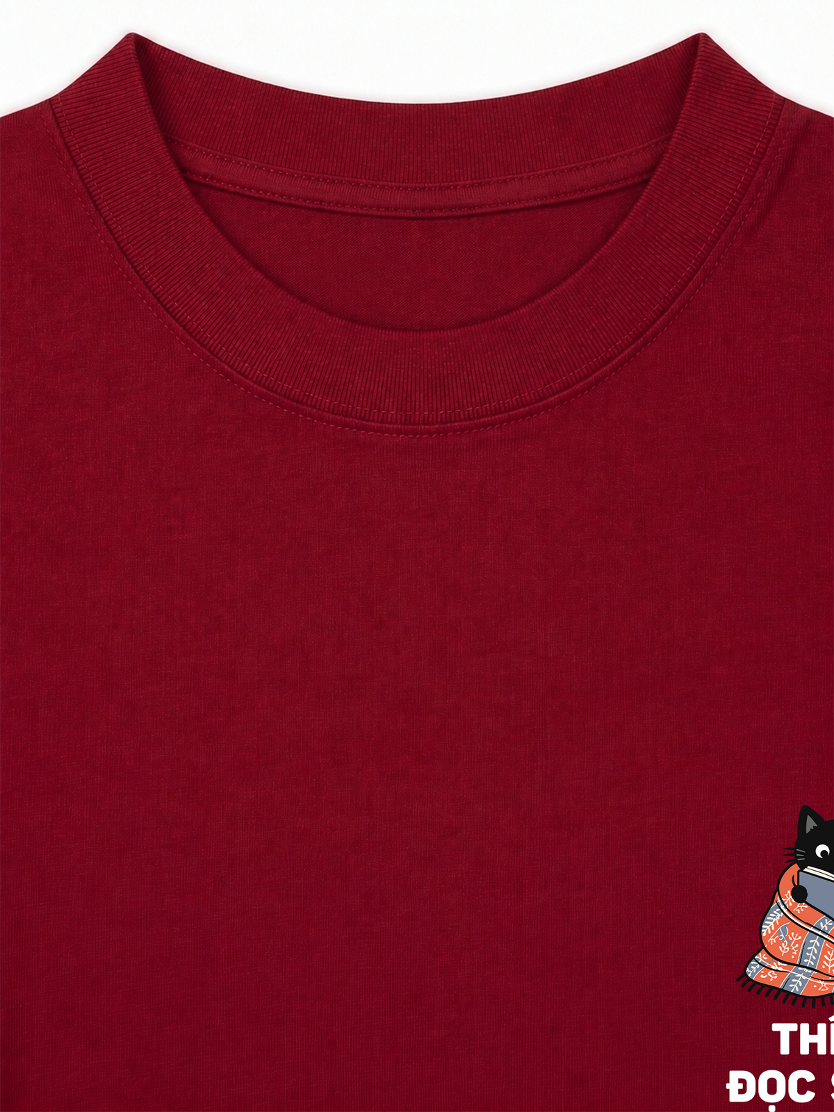 Áo Thun Relaxed Fit Thích Đọc Sách-Mèo Đen