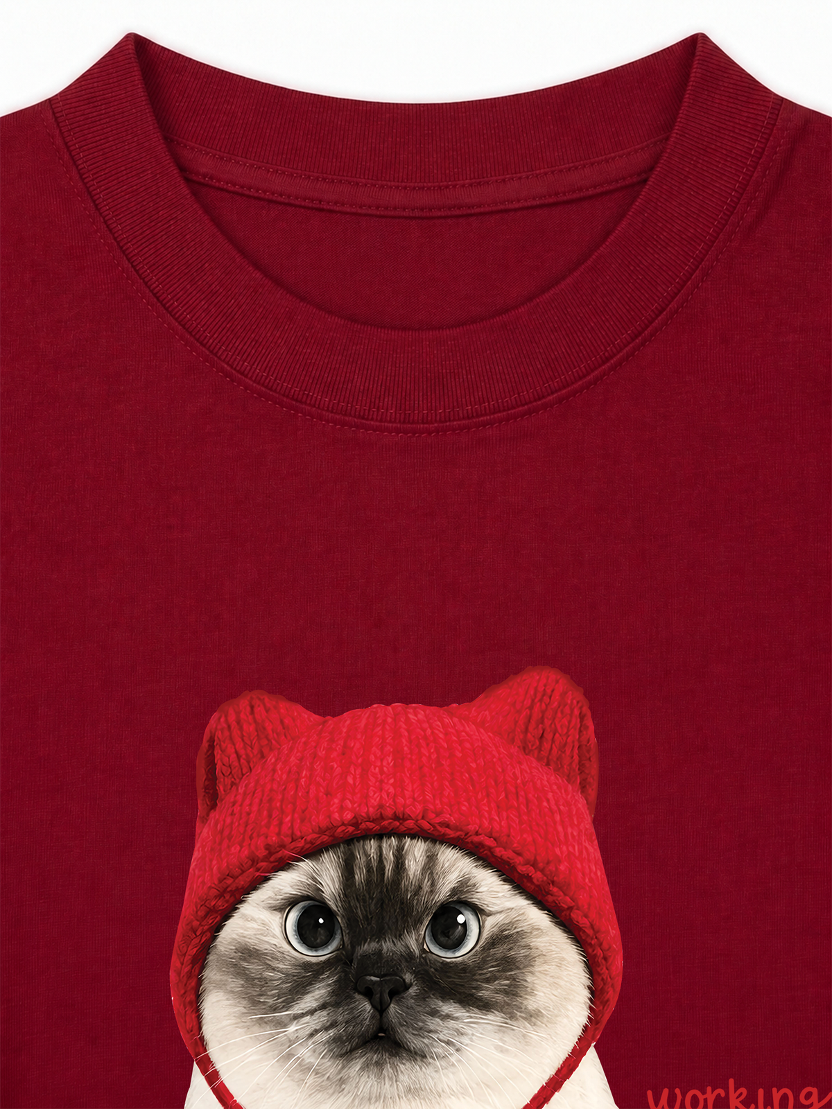 Áo Thun Relaxed Fit Working O'ttreats Red Meow