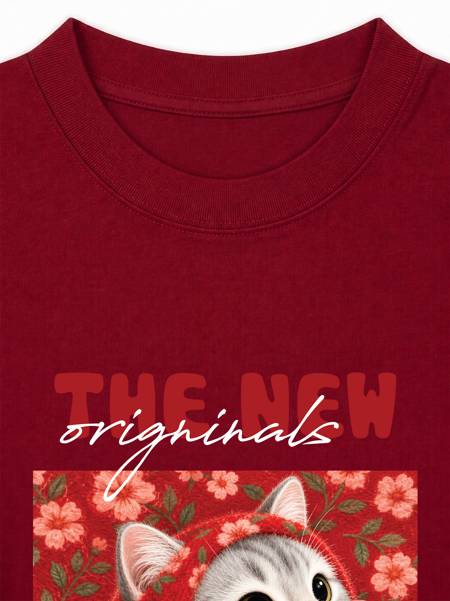 Áo Thun Relaxed Fit Red Daisy Daydream Meow