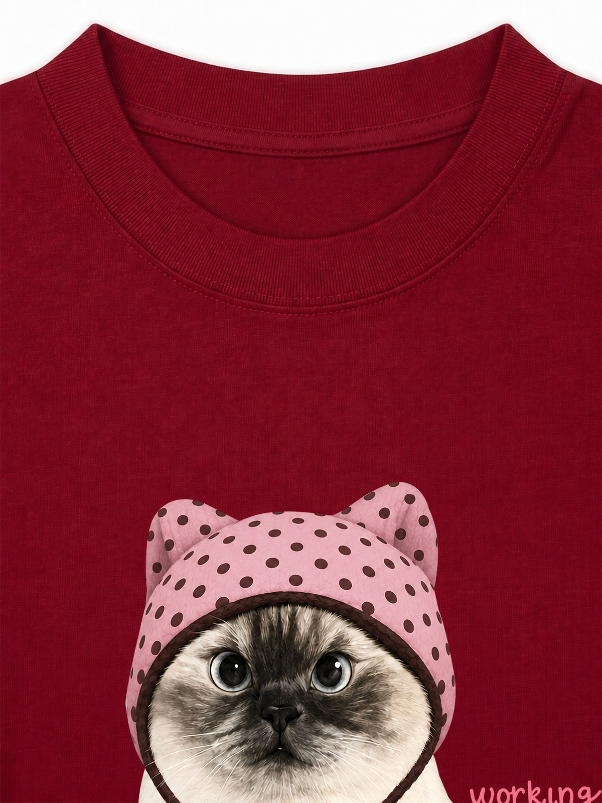 Áo Thun Relaxed Fit Working O'ttreats Pink Meow