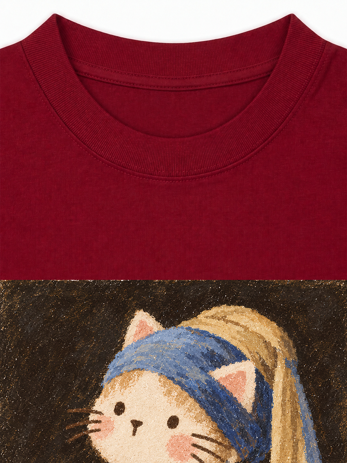 Áo Thun Relaxed Fit Cat with a Pearl Earring