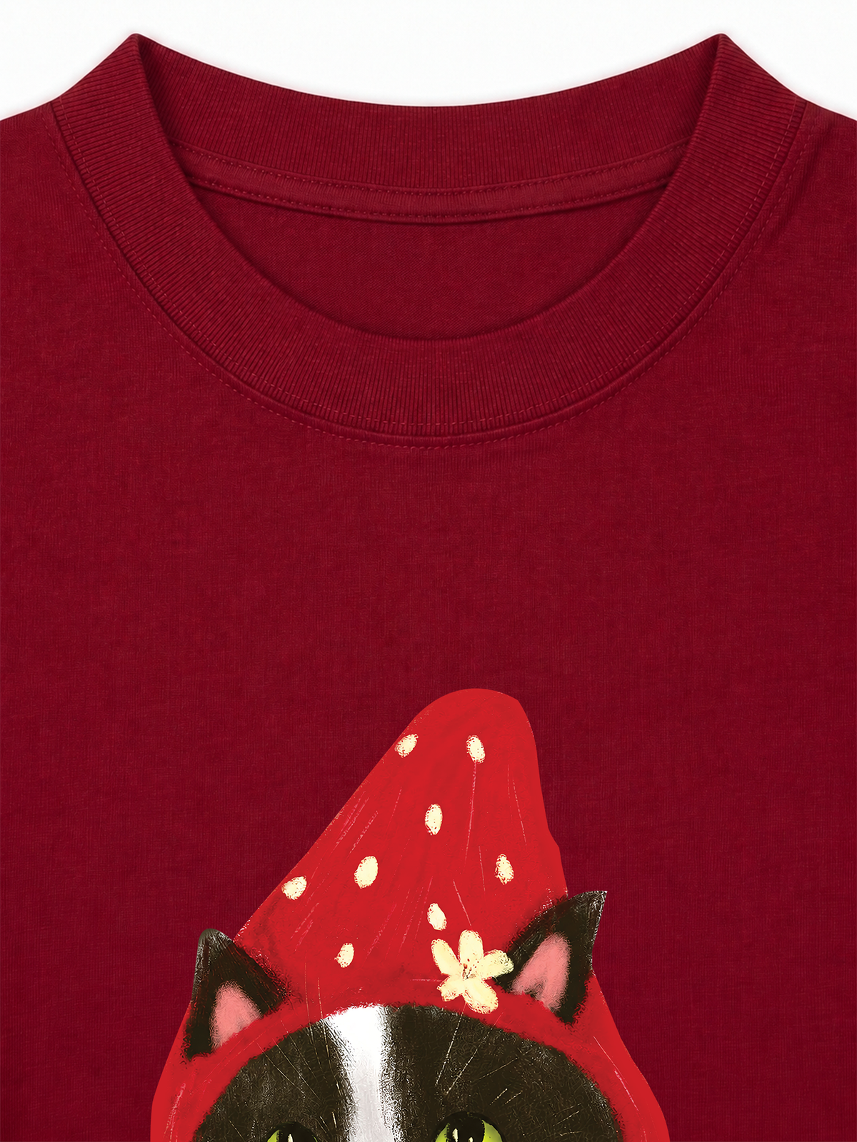 Áo Thun Relaxed Fit Strawberry Meow Kitten Day