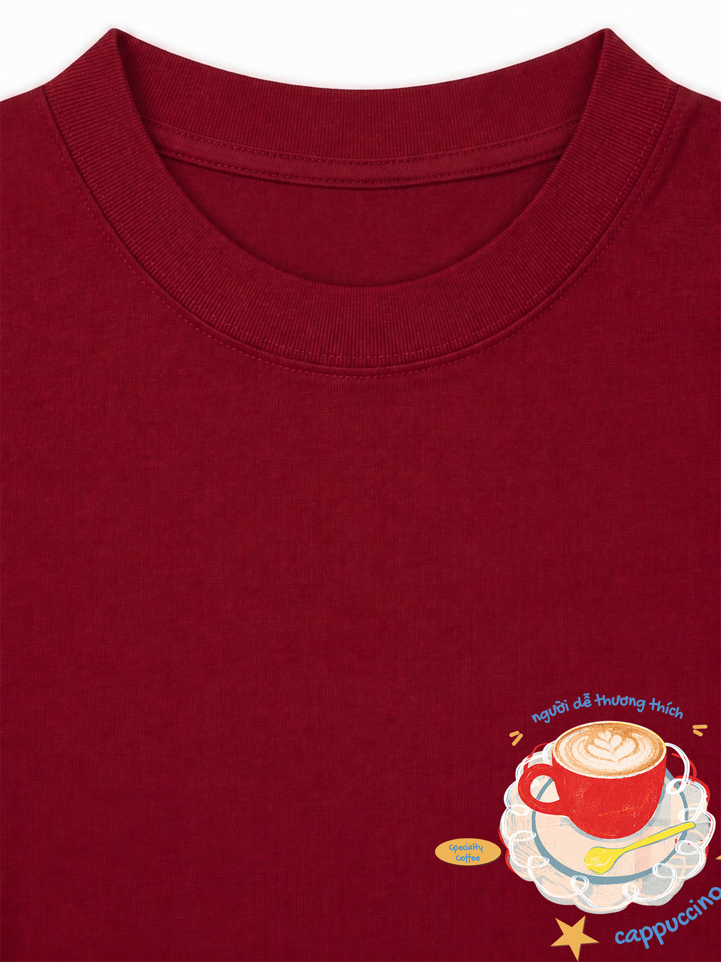 Áo Thun Relaxed Fit Người Dễ Thương Thích Cappuchino