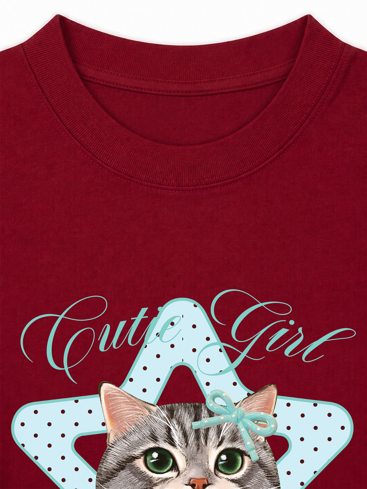 Áo Thun Relaxed Fit Cutie Girl Blue Tiffany
