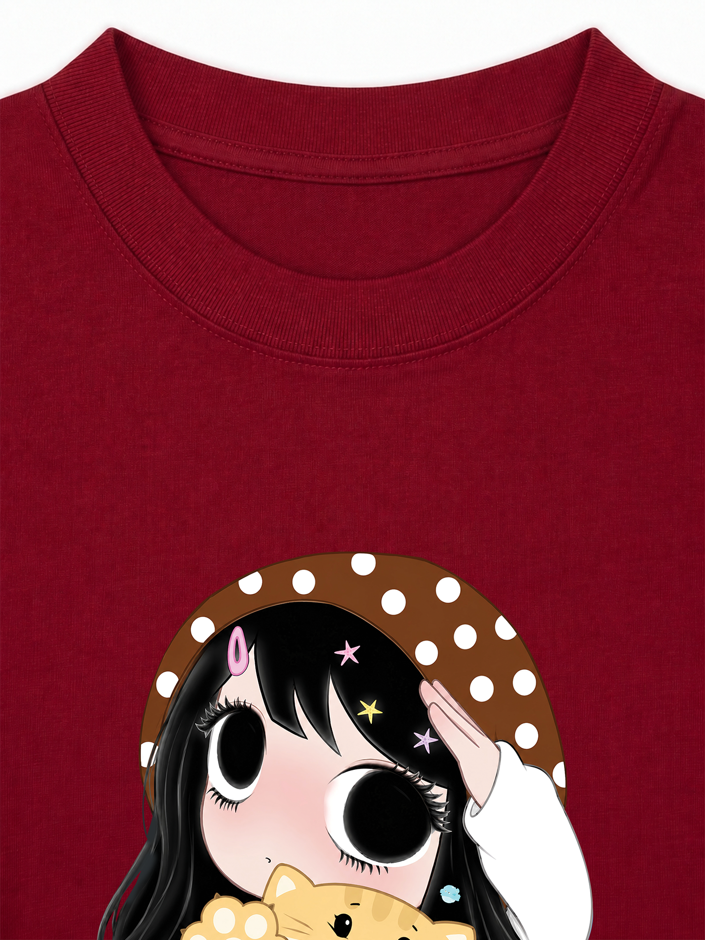 Áo Thun Relaxed Fit Little Girl Brown Dots