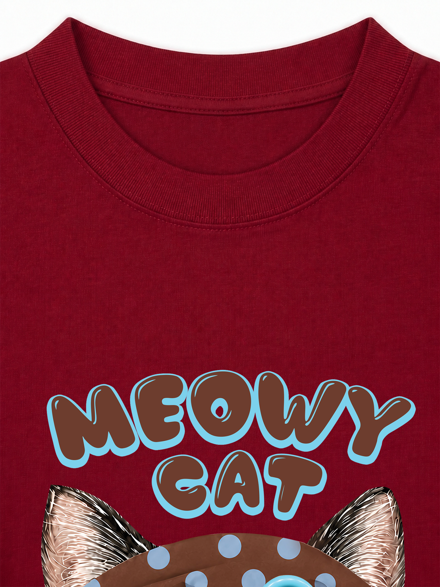 Áo Thun Relaxed Fit  Meowy Cat Brown