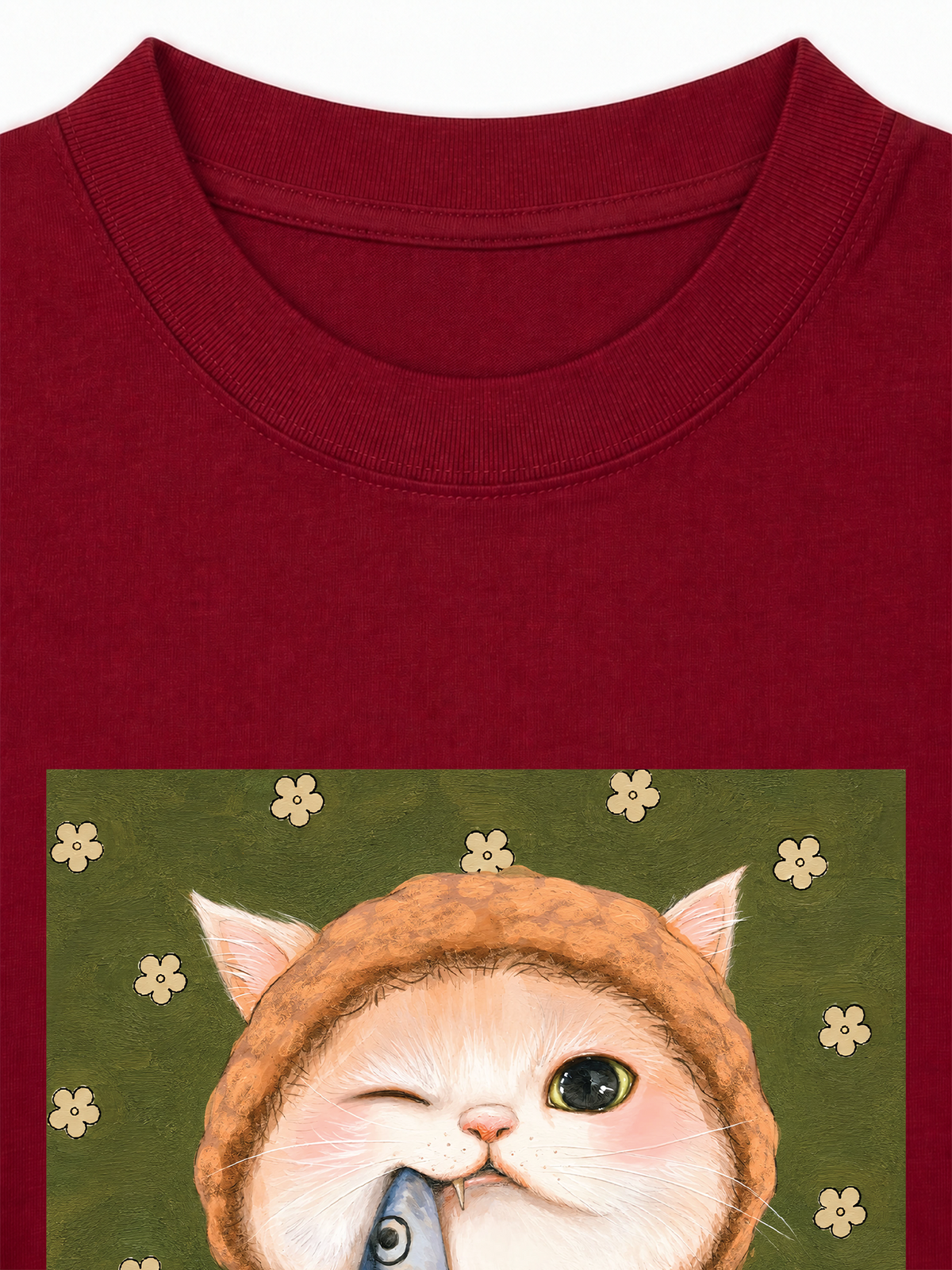 Áo Thun Relaxed Fit Green Fish Meow trước