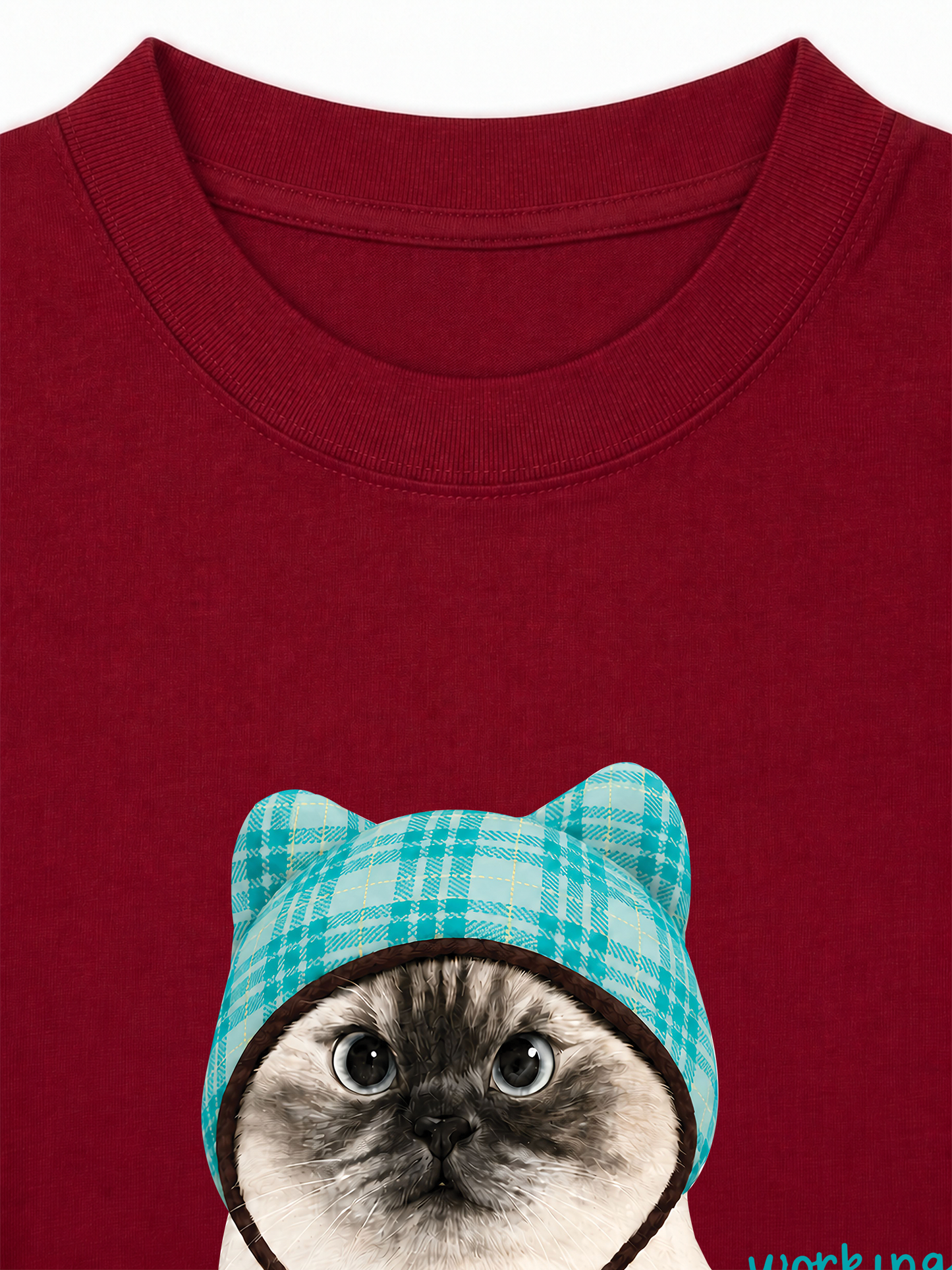 Áo Thun Relaxed Fit Working O'ttreats Blue Tiffany Meow