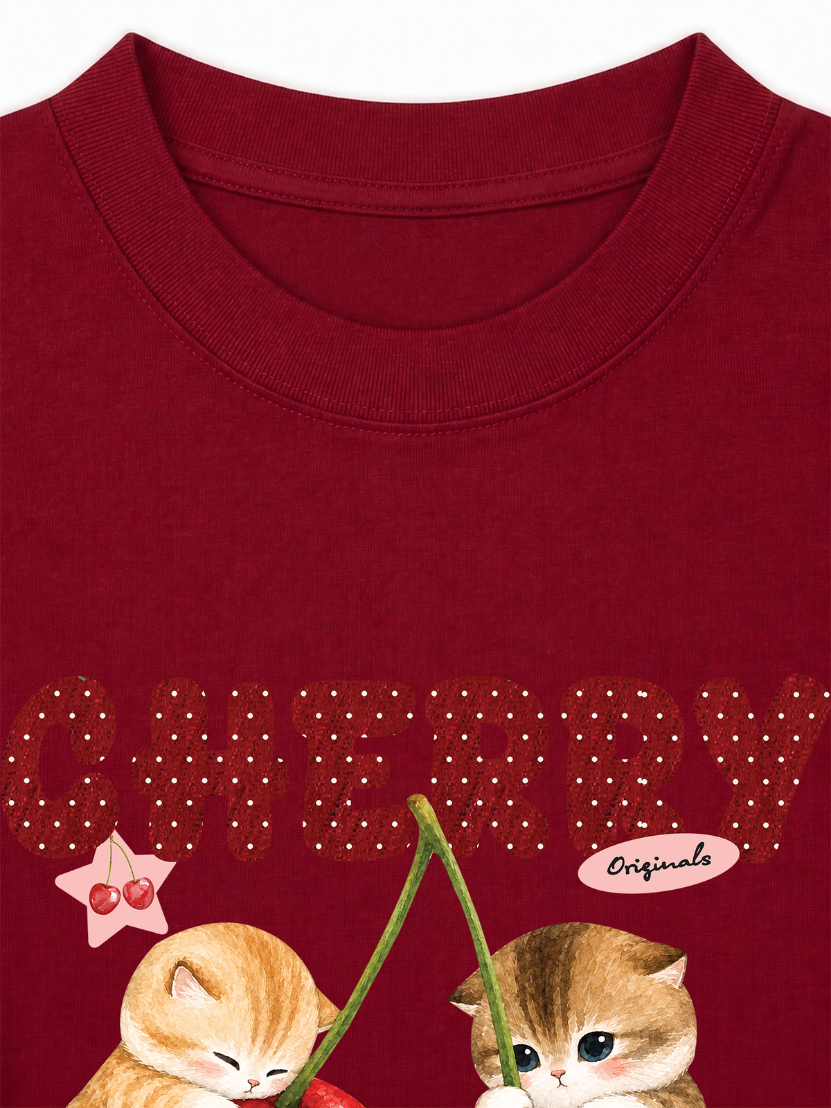 Áo Thun Relaxed Fit Cherry Meow