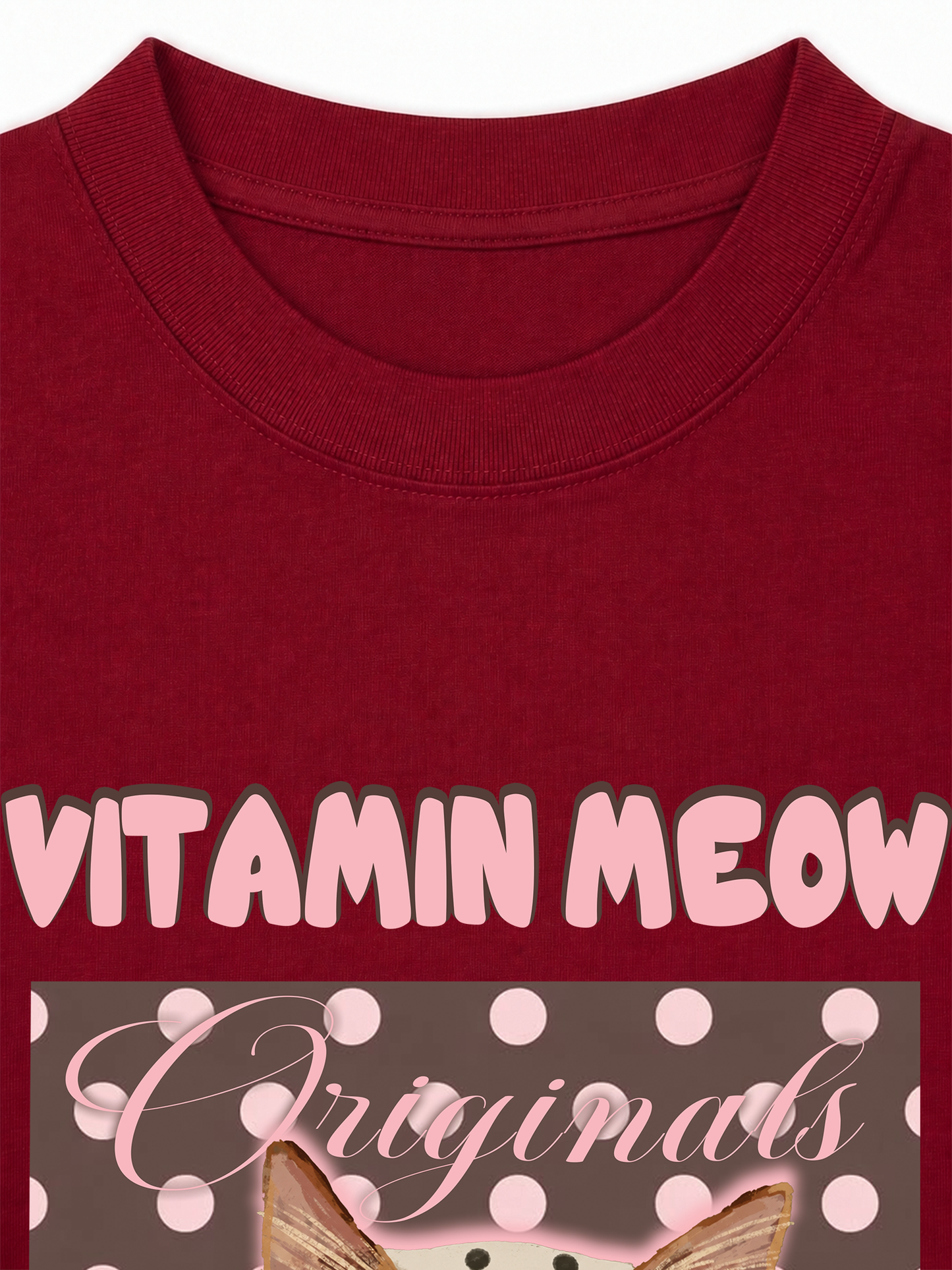 Áo Thun Relaxed Fit  Pink Dotty Vitamin Meow
