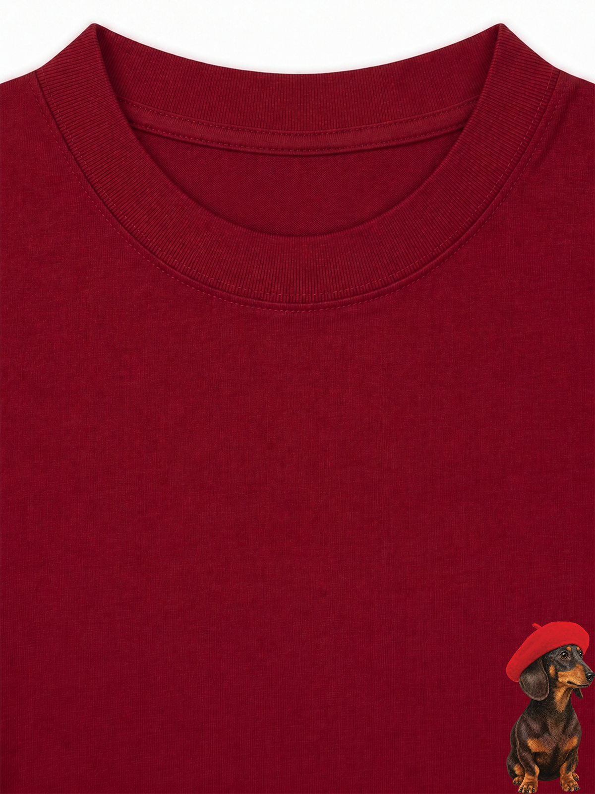 Áo Thun Relaxed Fit Dachshund With Red Beret