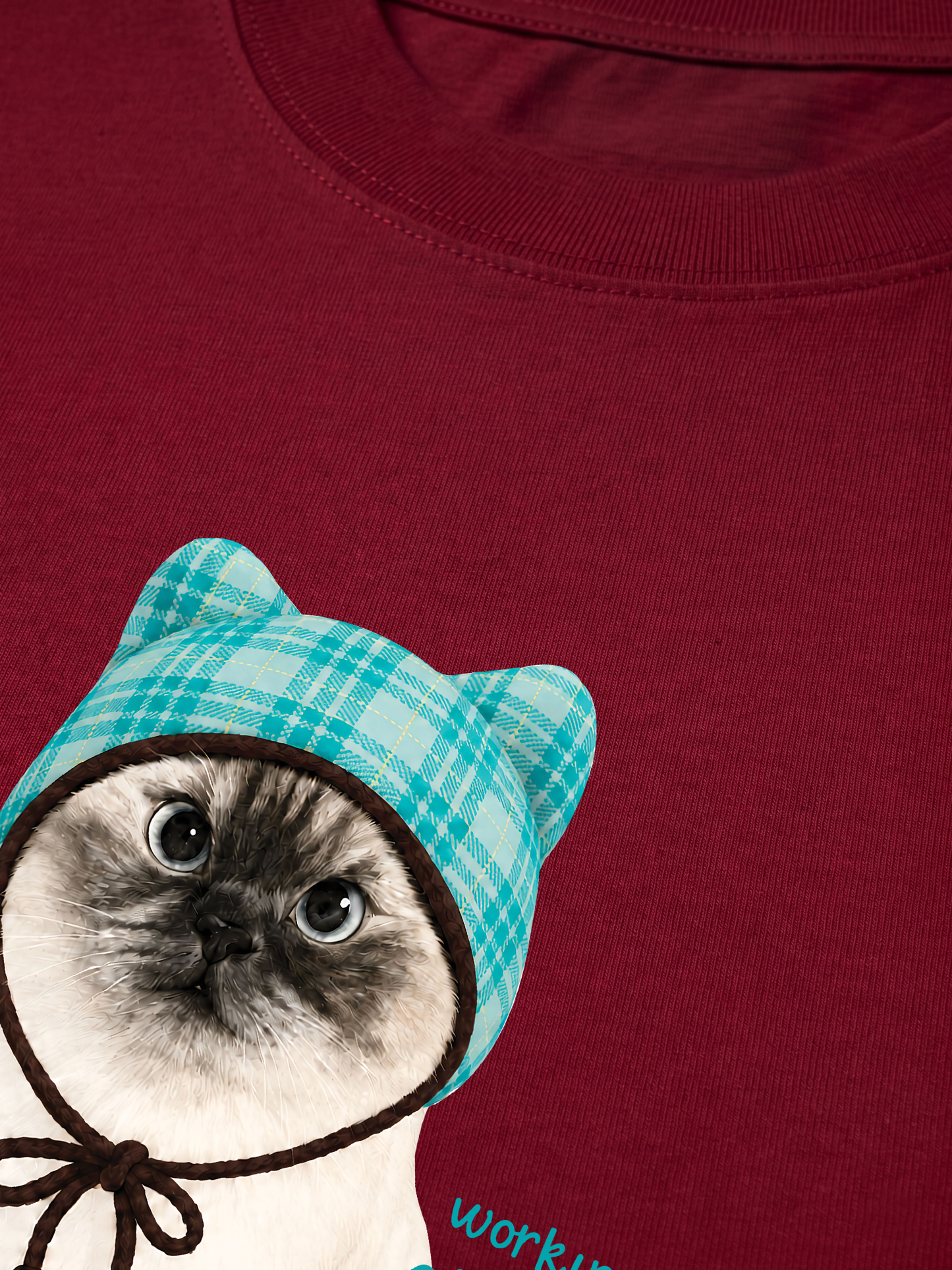 Áo Thun Relaxed Fit Working O'ttreats Blue Tiffany Meow