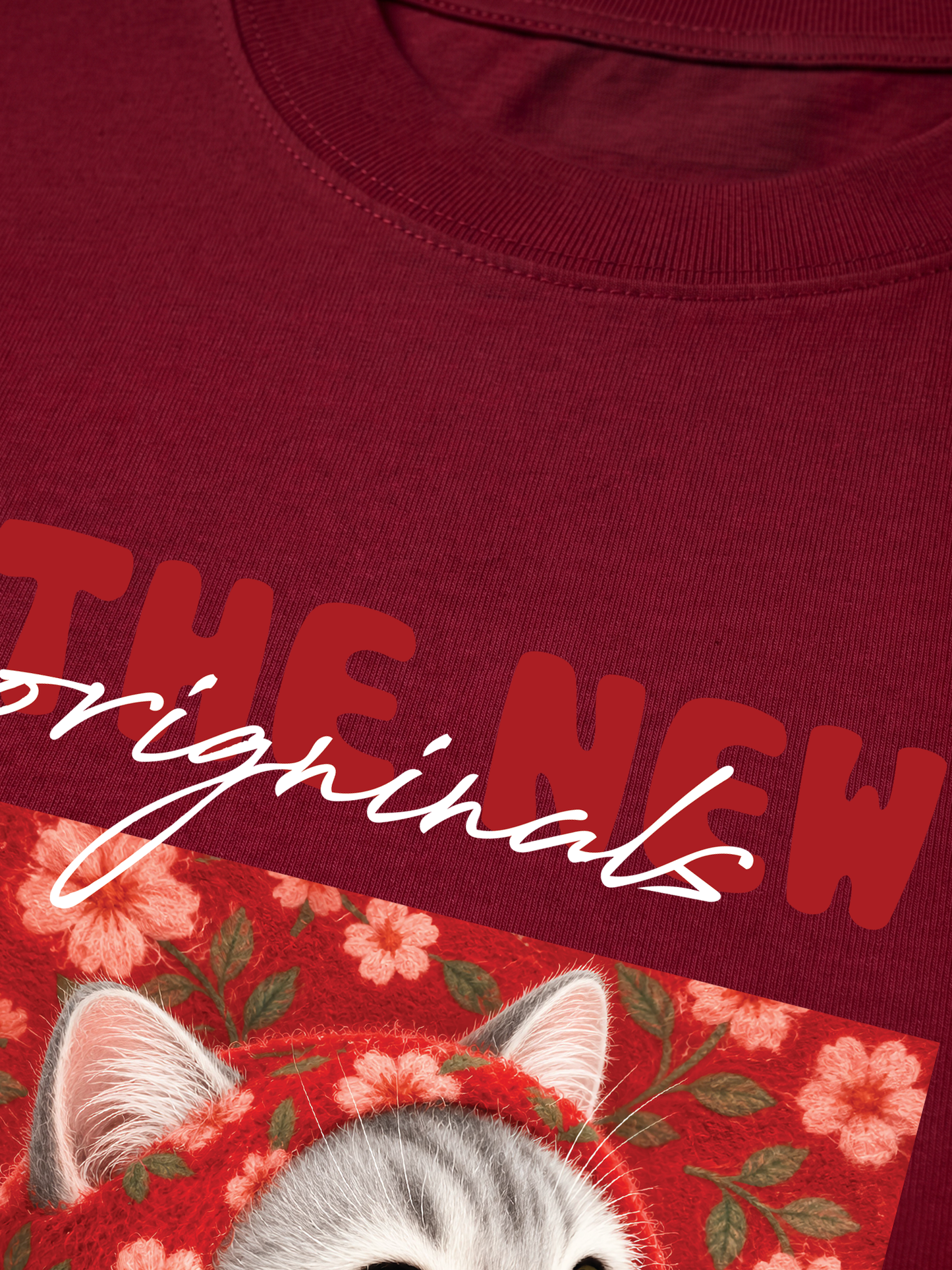 Áo Thun Relaxed Fit Red Daisy Daydream Meow