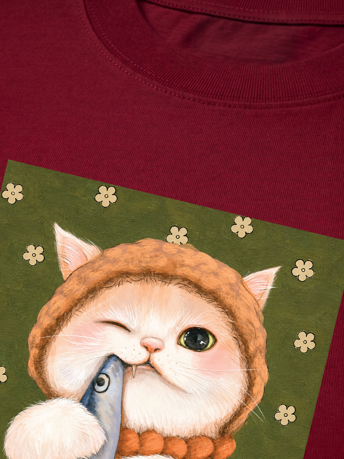 Áo Thun Relaxed Fit Green Fish Meow trước