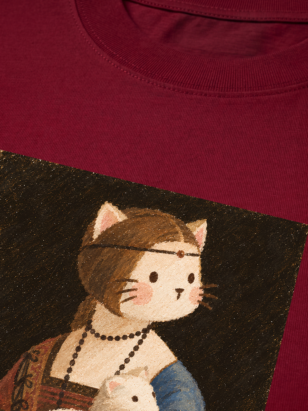 Áo Thun Relaxed Fit Lady Cat with an Ermine