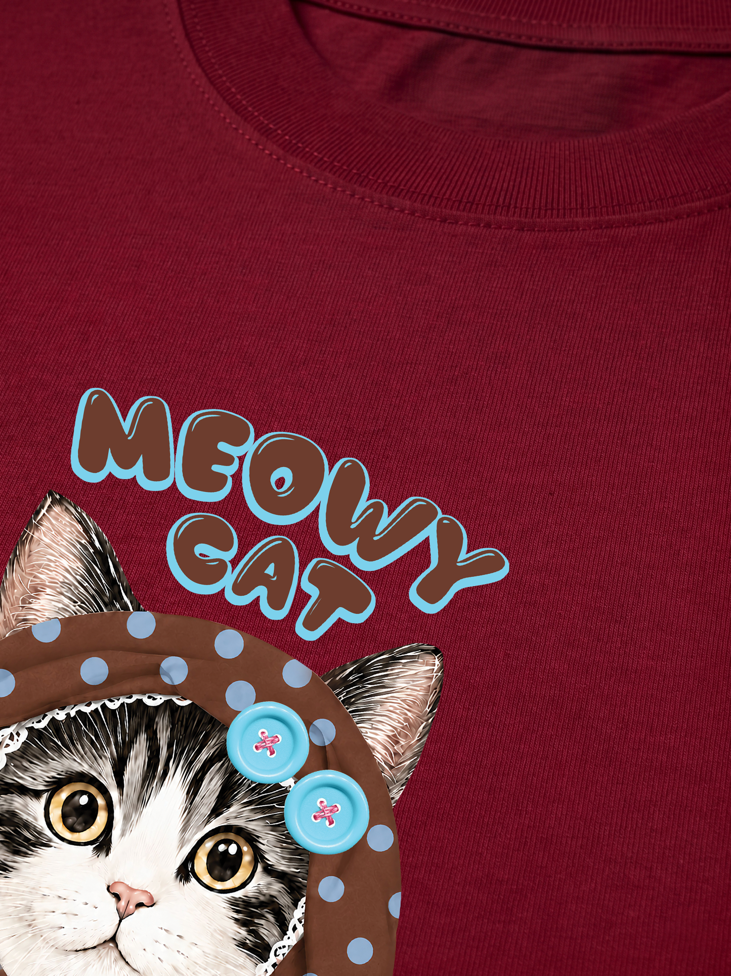 Áo Thun Relaxed Fit  Meowy Cat Brown