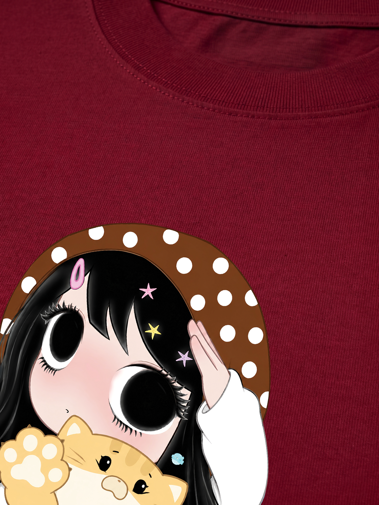 Áo Thun Relaxed Fit Little Girl Brown Dots