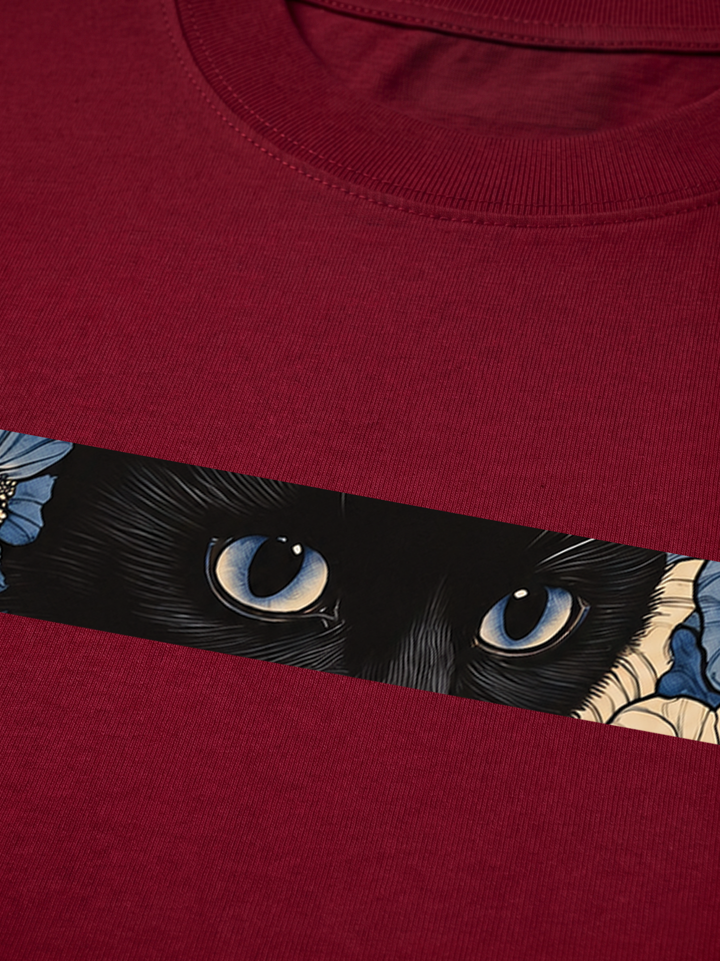 Áo Thun Relaxed Fit Blue Flower Cat