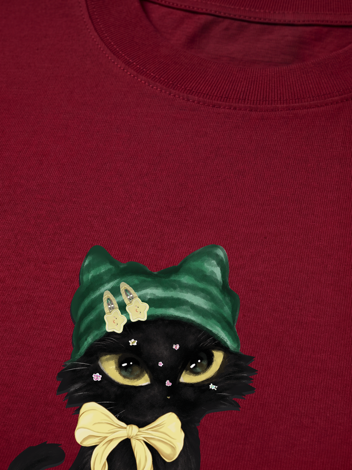 Áo Thun Relaxed Fit Black Cat Girl