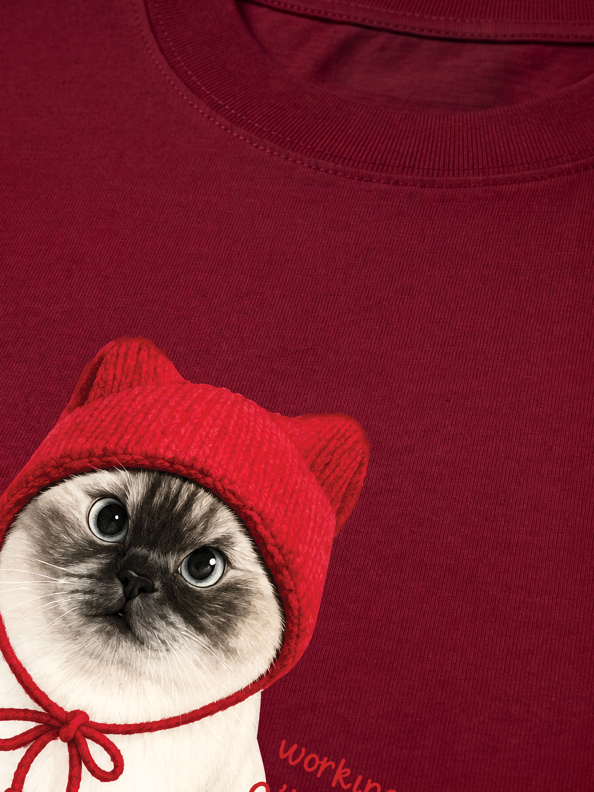 Áo Thun Relaxed Fit Working O'ttreats Red Meow
