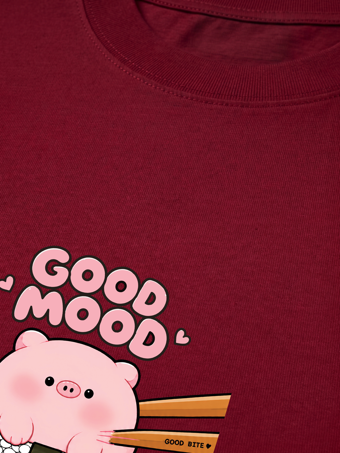 Áo Thun Relaxed Fit Good Mood Sushi Pig