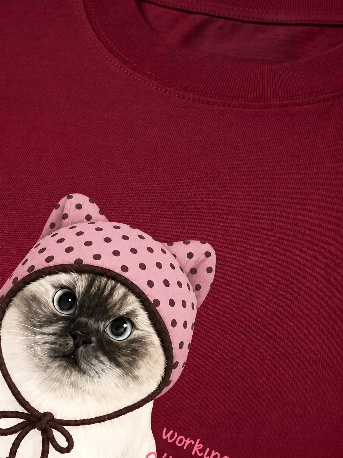 Áo Thun Relaxed Fit Working O'ttreats Pink Meow