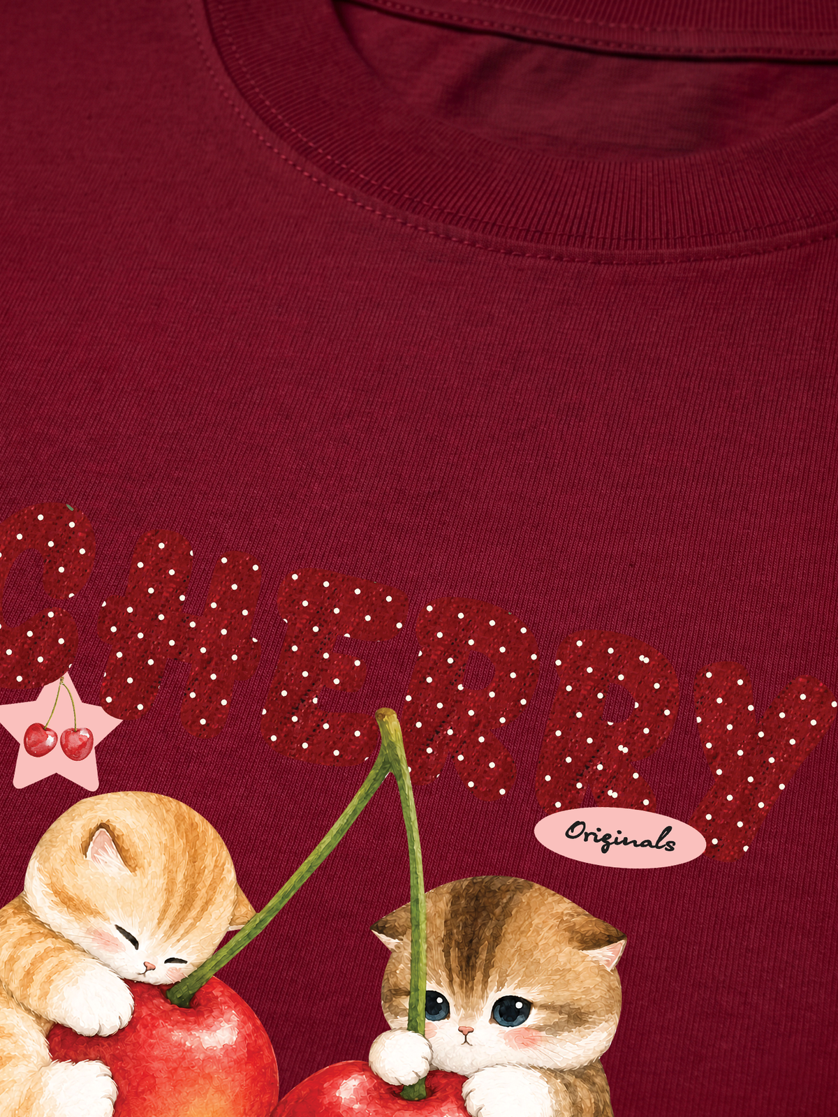 Áo Thun Relaxed Fit Cherry Meow
