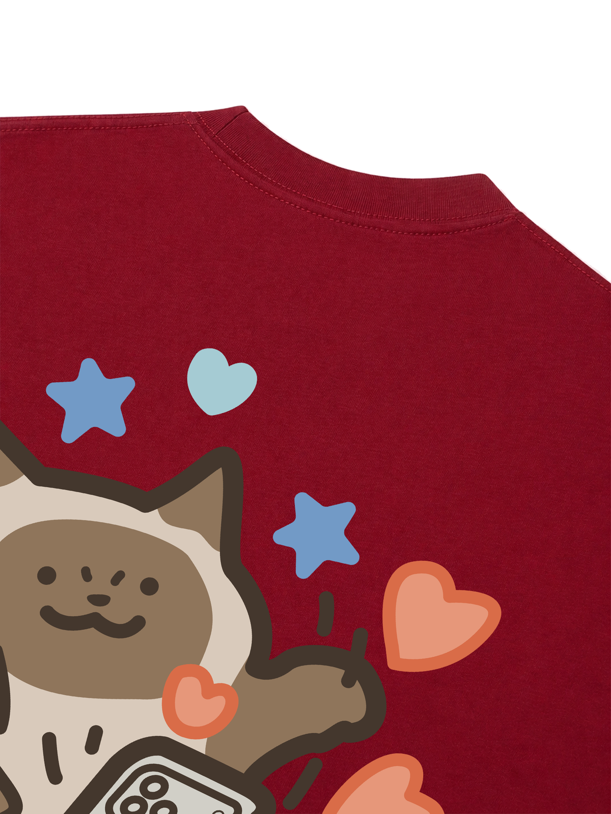 Áo Thun Relaxed Fit Happy Luv Cat Couple
