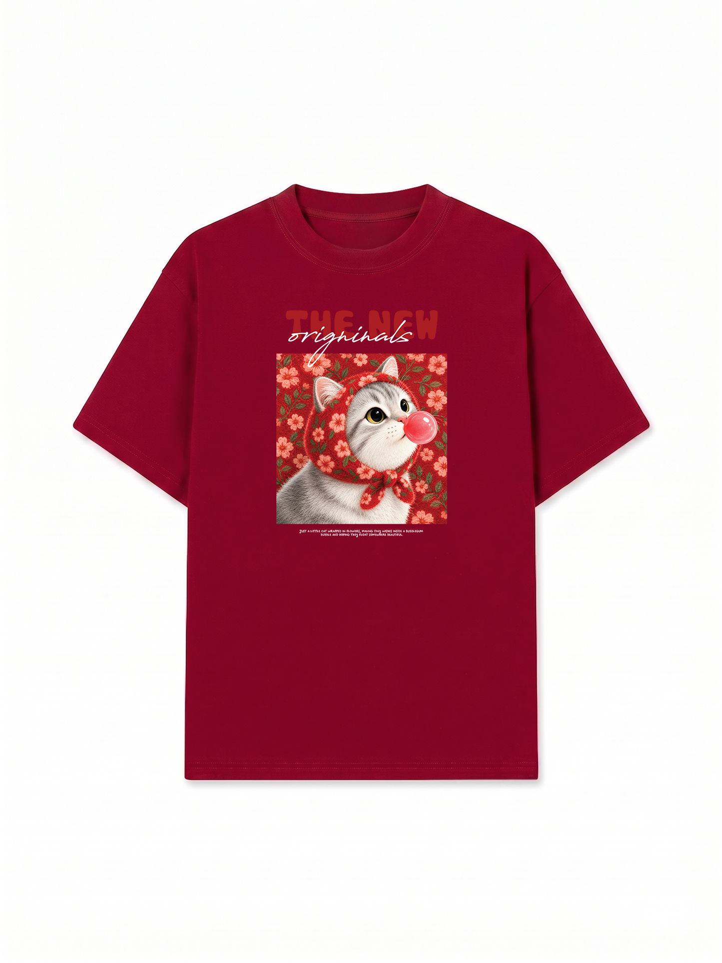 Áo Thun Relaxed Fit Red Daisy Daydream Meow