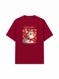 Áo Thun Relaxed Fit Red Daisy Daydream Meow