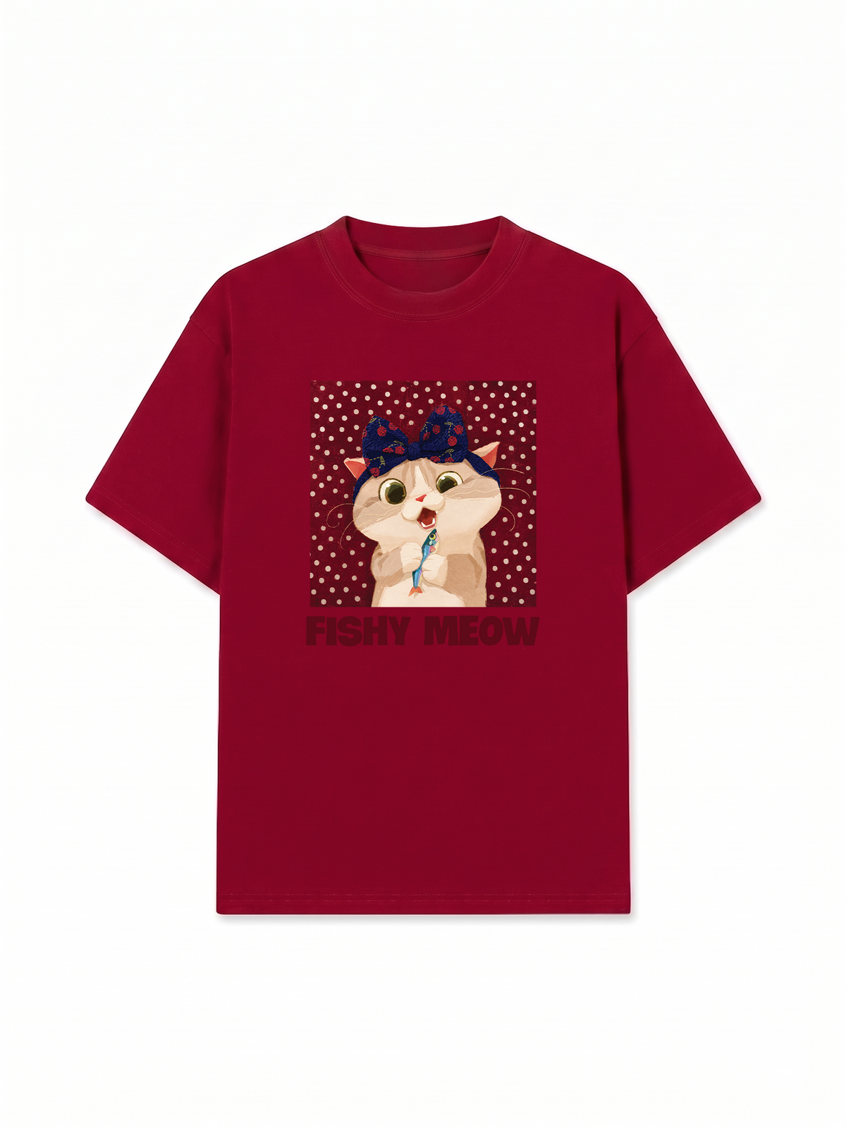 Áo Thun Relaxed Fit Red Fish Meow