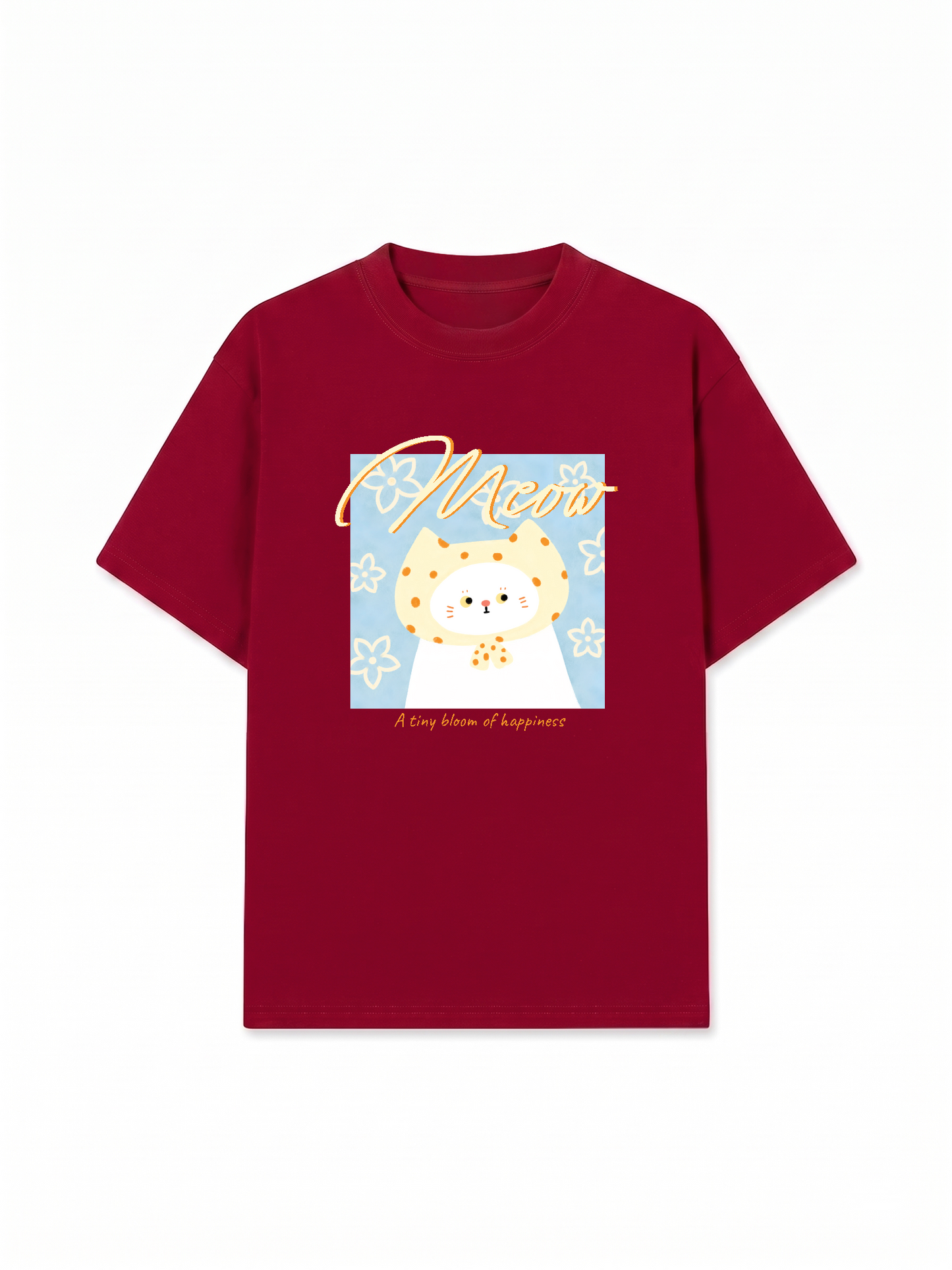 Áo Thun Relaxed Fit A Tiny Bloom Of Happiness Meow