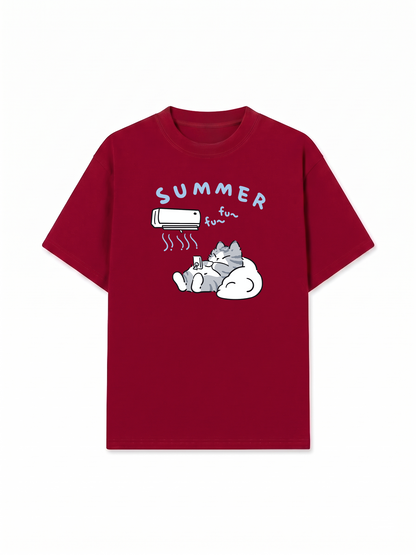 Áo Thun Relaxed Fit Animal Moods Lazy Cat