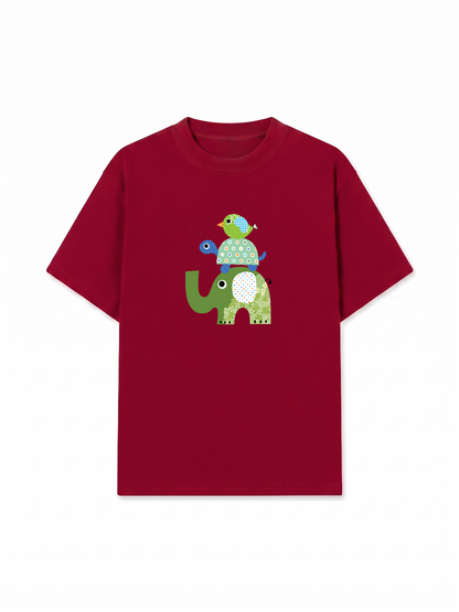 Áo Thun Relaxed Fit Elephant Stack