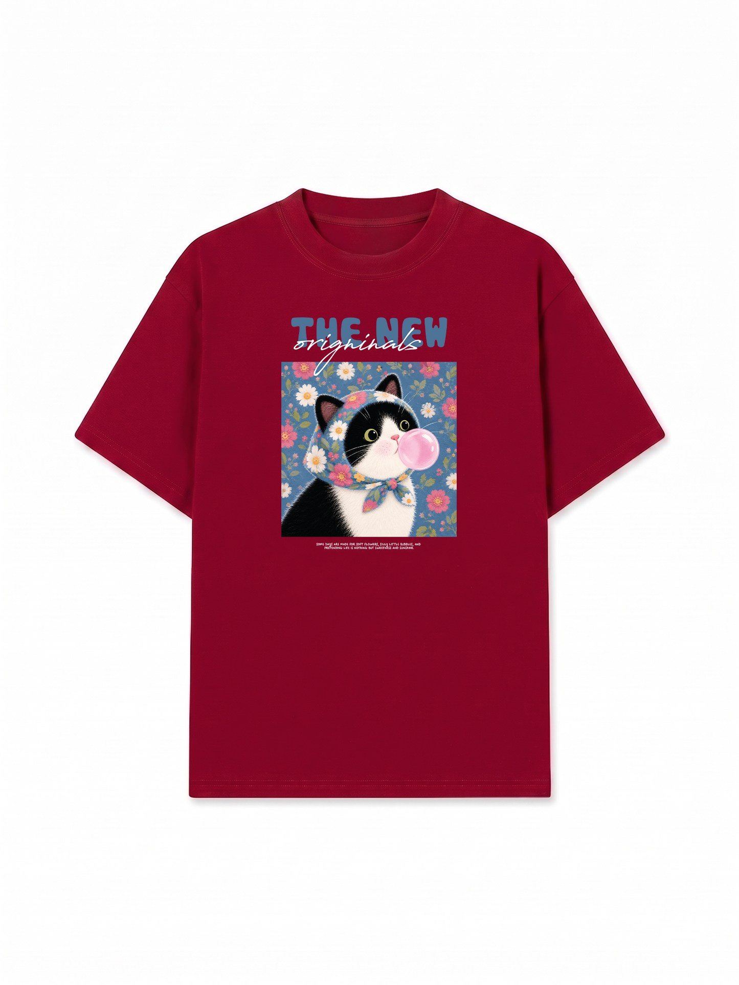 Áo Thun Relaxed Fit Pink Bubble Meow