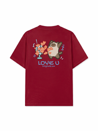 Áo Thun Relaxed Fit Love You Cat Couple