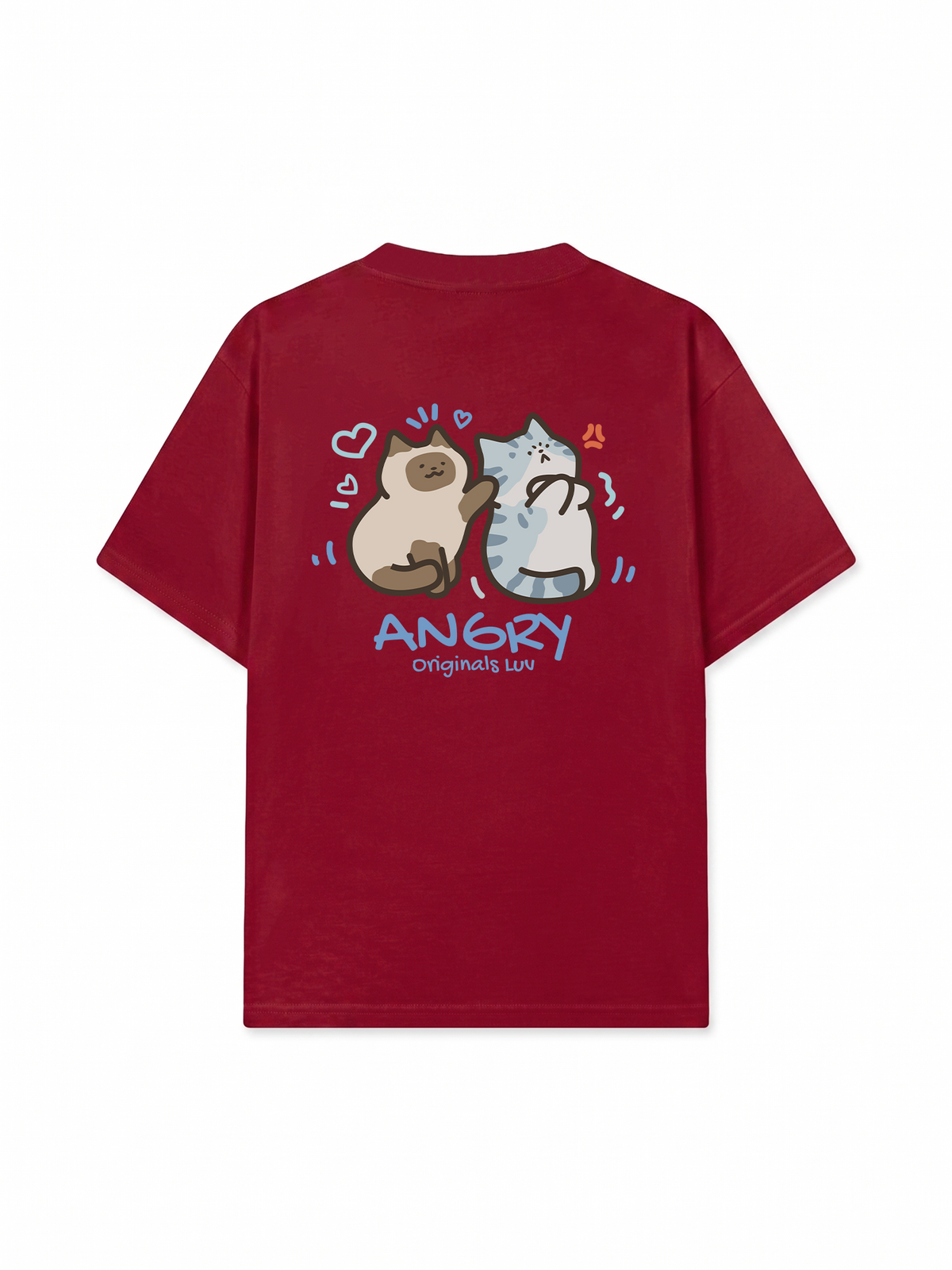 Áo Thun Relaxed Fit Angry Luv Cat Couple