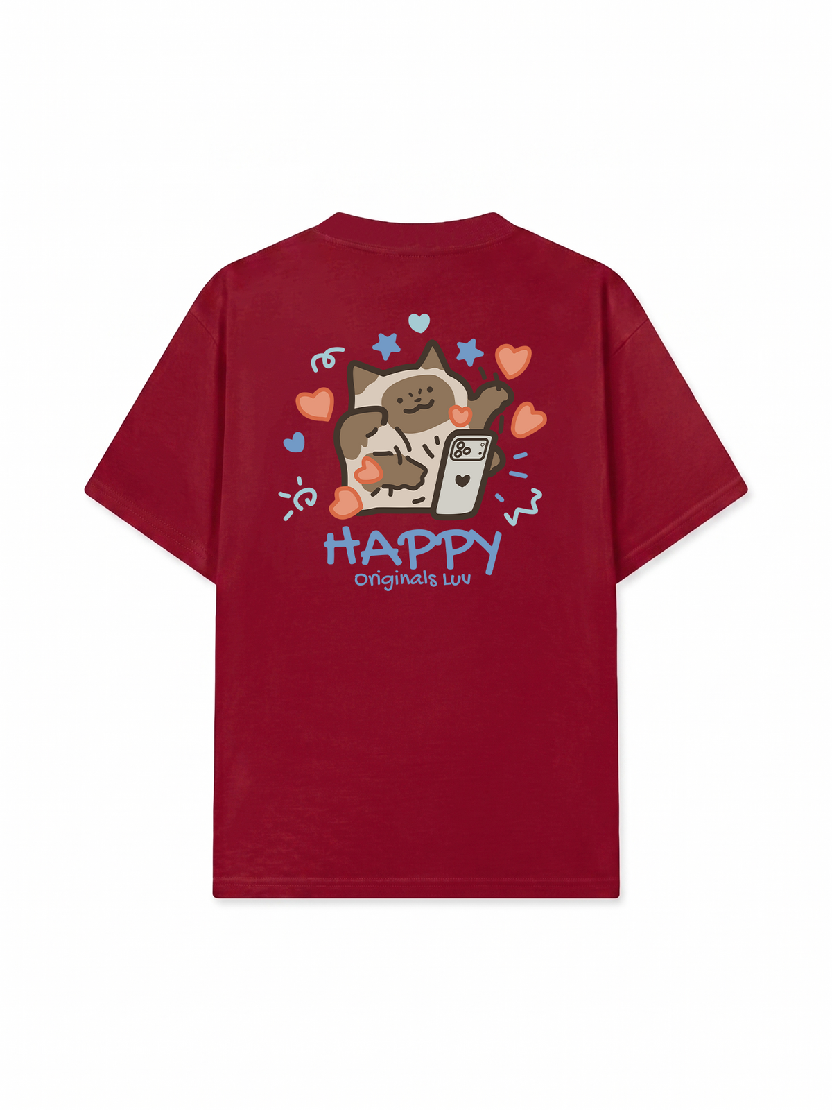 Áo Thun Relaxed Fit Happy Luv Cat Couple