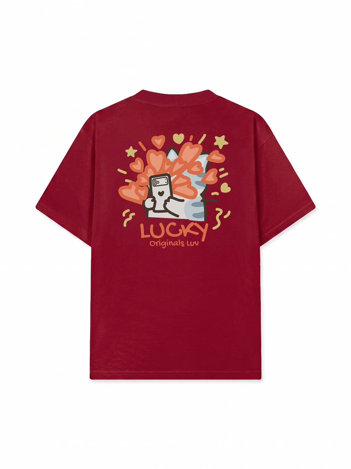 Áo Thun Relaxed Fit Lucky Luv Cat Couple