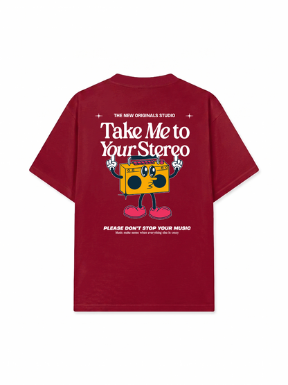 Áo Thun Relaxed Fit Take Me To Your Stereo