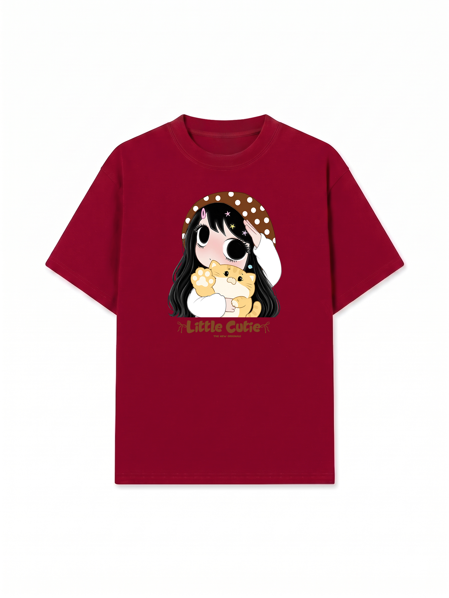 Áo Thun Relaxed Fit Little Girl Brown Dots