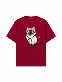 Áo Thun Relaxed Fit Working O'ttreats Pink Meow