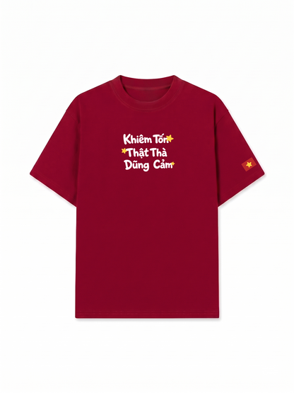 Áo Thun Relaxed Fit Khiêm Tốn, Thật Thà, Dũng Cảm