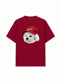 Áo Thun Relaxed Fit Puppy With Red Hat
