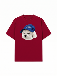 Áo Thun Relaxed Fit Puppy With Blue Hat