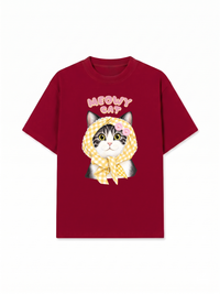 Áo Thun Relaxed Fit Meowy Cat Yellow Plaid